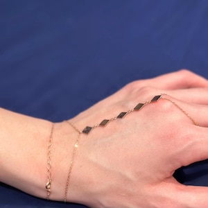 Rose Gold Plated 925 Sterling Silver Shahmaran, Sahmeran, Basilisk, Fatima Hand Chain Hand Bracelet