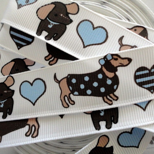 7/8" Dog love ribbon five yards