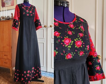 Robe longue rose « Lollipop » finlandaise des années 1970