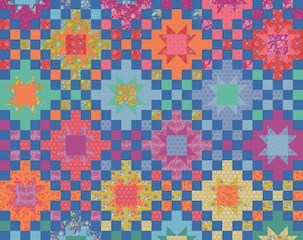 Kipling Gardens - Flicker Quilt Kit | Fat Quarter Friendly Quilt Kit | Includes Pattern, Fabric for Quilt Top & Binding | 75” x 75” Throw