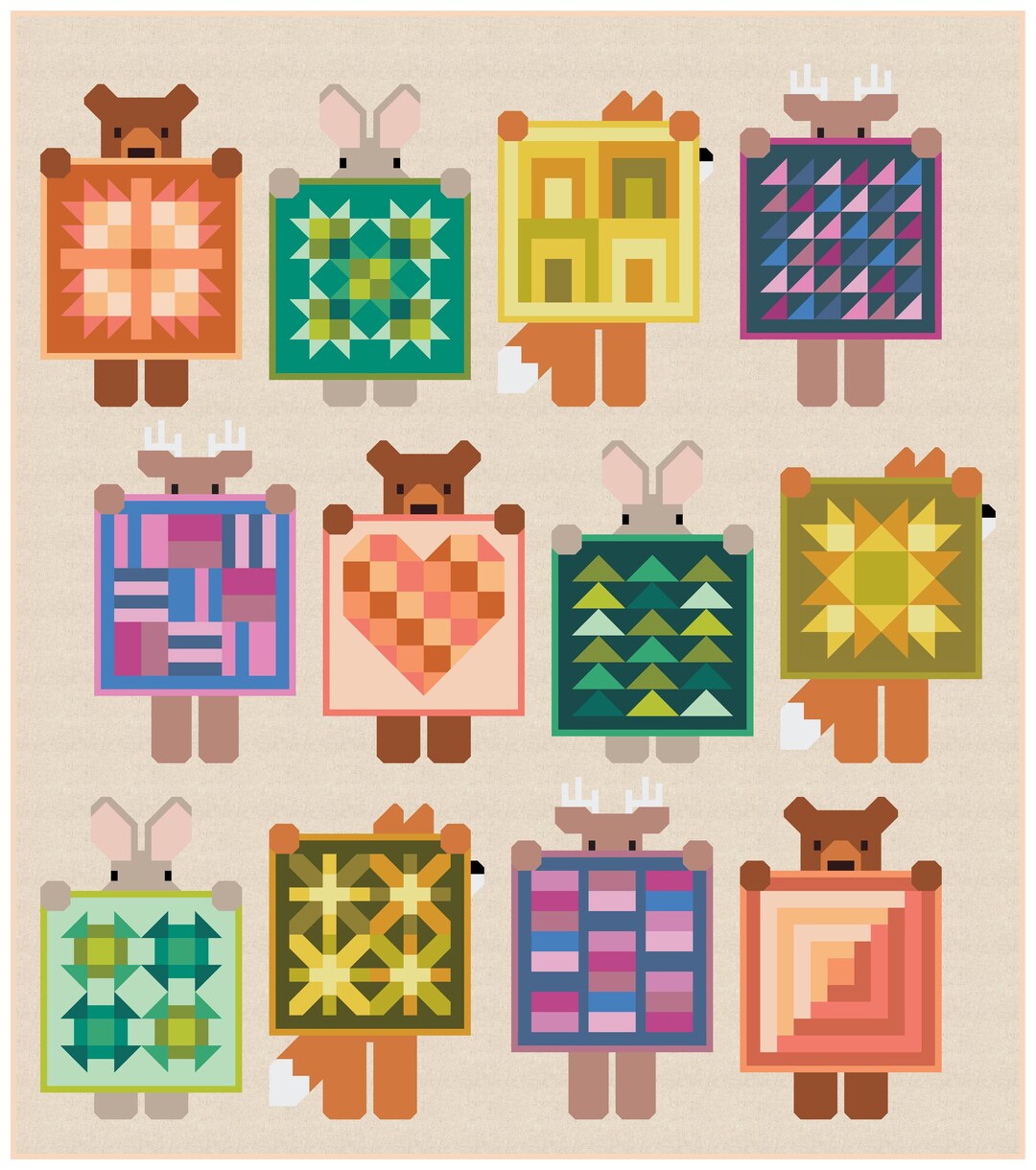 Show and Tell Quilt Pattern by Elizabeth Hartman | Forest Friends Quilt ...