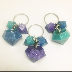 Resin Diamond Keychain- resin, resin charms, keychain, keyring, blue, green, purple, glitter, girlfriend gift, keychains, unique gift, charm