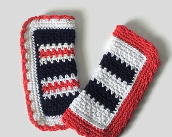 Crochet 4th of July Dishcloths, 100% Cotton Crochet 9 inch Kitchen Towels, Red White and Blue Country Decor, Best Selling Items