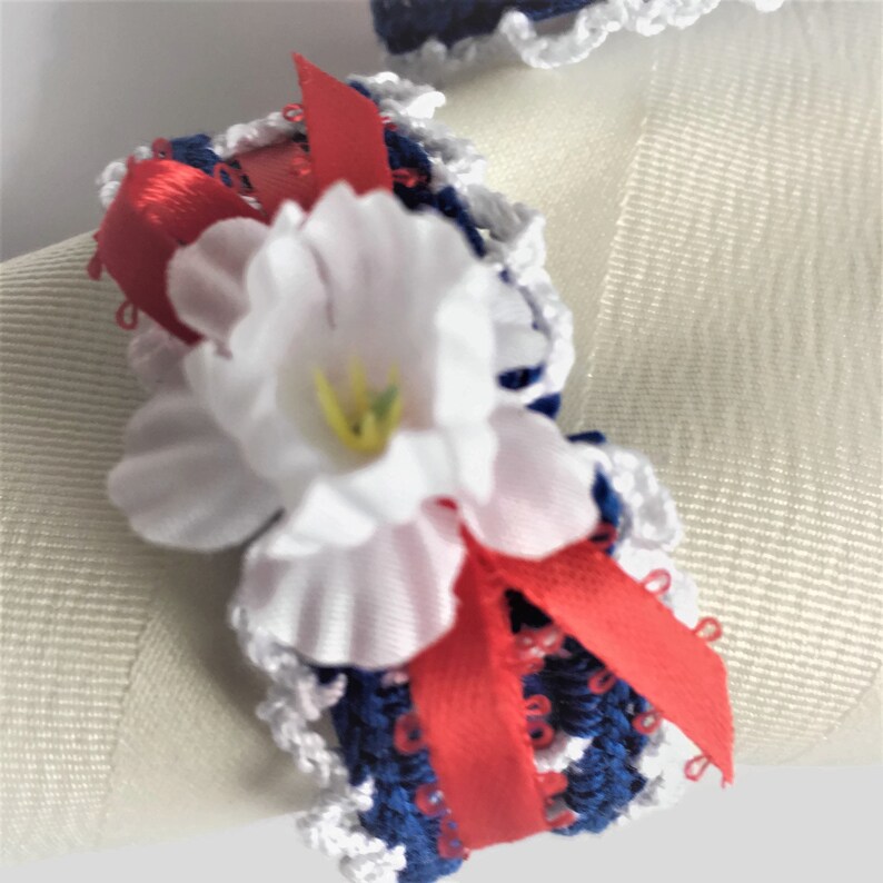 Discontinued Clearance Sale Set Of Four Crochet Red White And Etsy