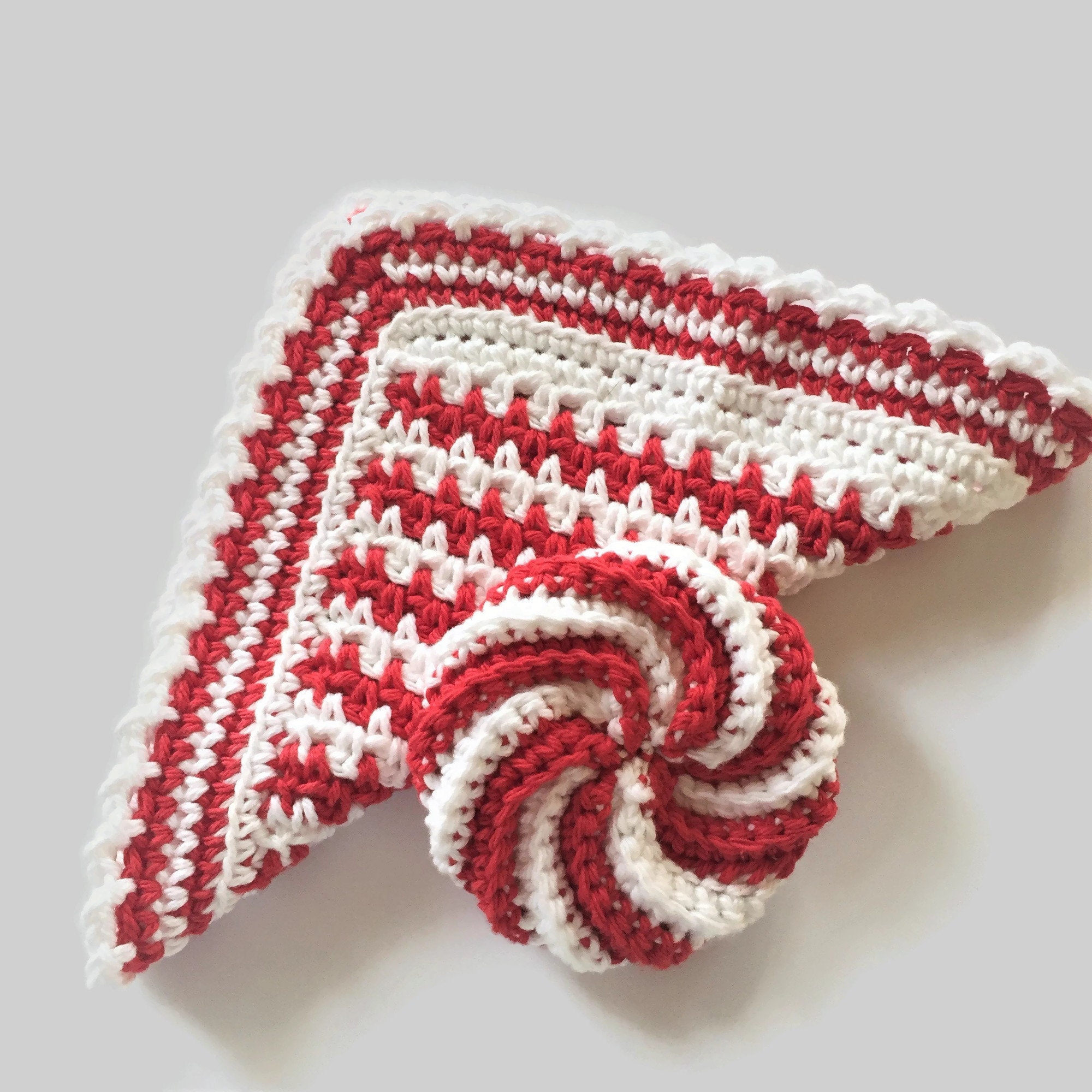 Crocheted Christmas Dishcloth Scrubber Set