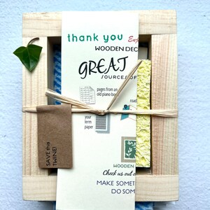 A close up of the handmade paper kit.