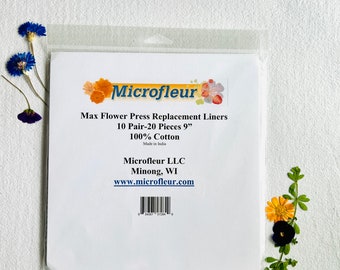 Microfleur Max Replacement Liners, Cotton Liners, Microwave Flower Press, for Pressing Flowers