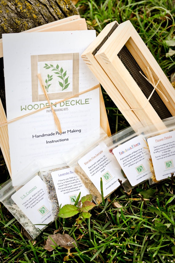 Wooden Deckle Paper Making Kits and Supplies