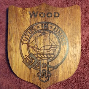 Clan Wood - Carved Timber Crest