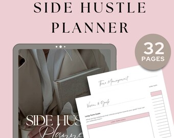 Unlock Success: Side Hustle Planner for Easy Money Mindset & Time Management. Ideal for Digital Entrepreneurs | Work from Home Warriors!