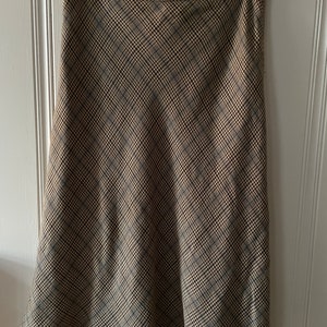 Vintage Plaid Maxi Skirt-Retro Wool Acrylic Blend-Plus Size image 1