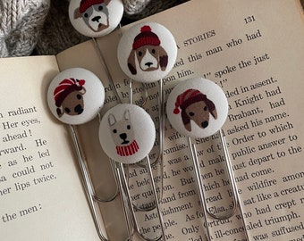 Bookmarks-Bundle of Gift Button Bookmarks-The Bookworm's Dream-Dogs of Winter