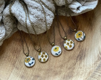 Cottage Floral Necklace-Spring is Coming Pendant-Garden Jewelry