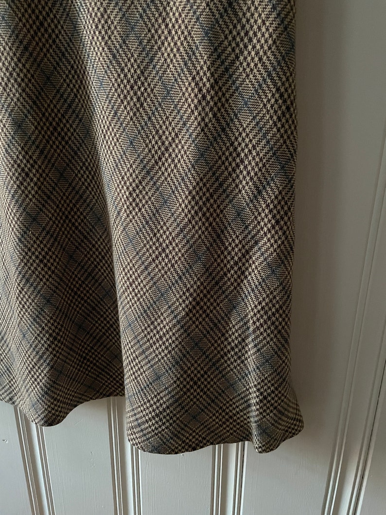Vintage Plaid Maxi Skirt-Retro Wool Acrylic Blend-Plus Size image 6