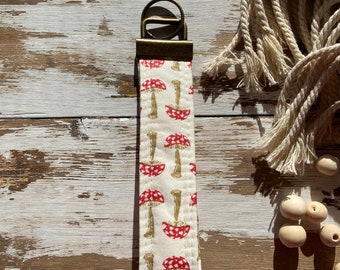 Key Fob Wristlet-Mushrooms-Scrappy Love