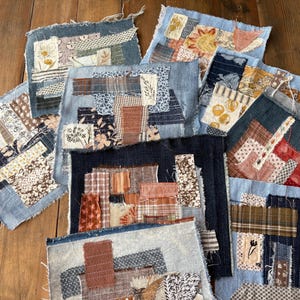 Denim Scrap Patches--The Remade Collection-Add a Patch-Repurposed Fabrics--Make it Unique