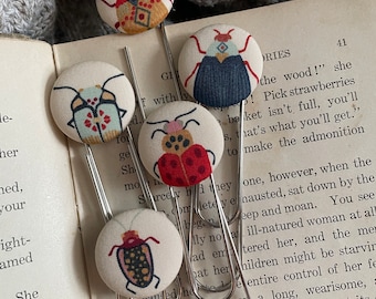 Bookmarks-Bundle of Gift Button Bookmarks-The Bookworm's Dream-Bugs