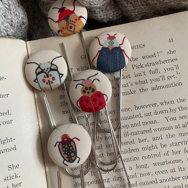 Bookmarks-Bundle of Gift Button Bookmarks-The Bookworm's Dream-Bugs