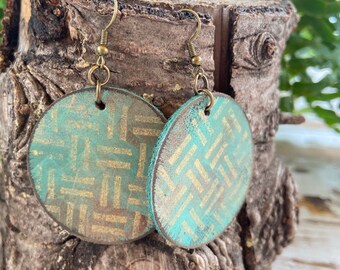 Leather Circle Earrings-Remnants Collection-Circles-Boho Earrings-Shimmer Graffiti