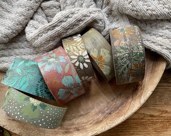 Painted Leather Cuffs-Chose Your Own Words and Size- Artisan Collection-Chippy Paint Love---Word Cuff-6 Choices of Leather