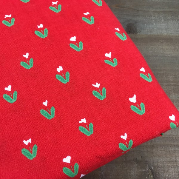Vintage Floral Fabric-Red Quilting Cotton
