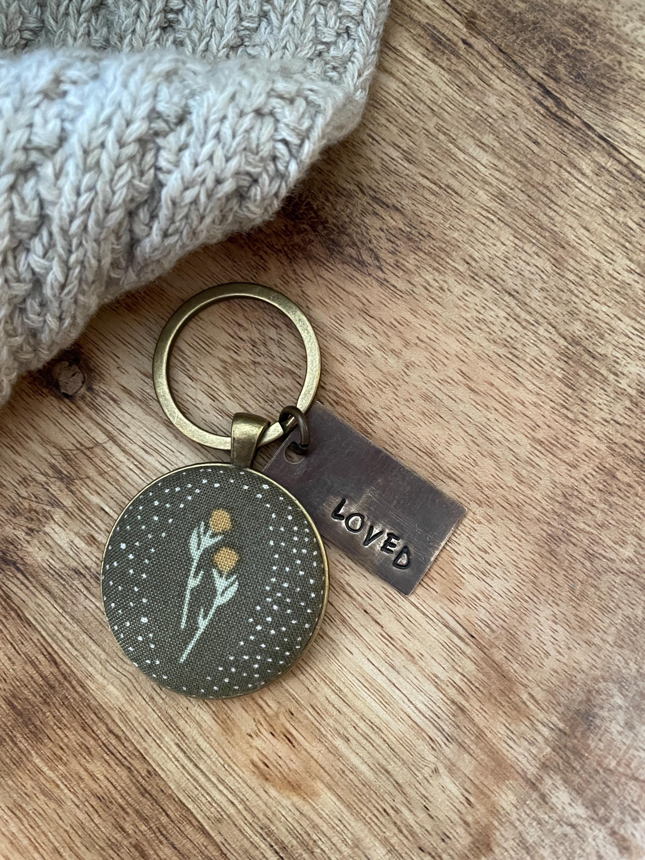 Floral Loved Keychain- Little Tokens of Encouragement-key Fob- Keyring ...