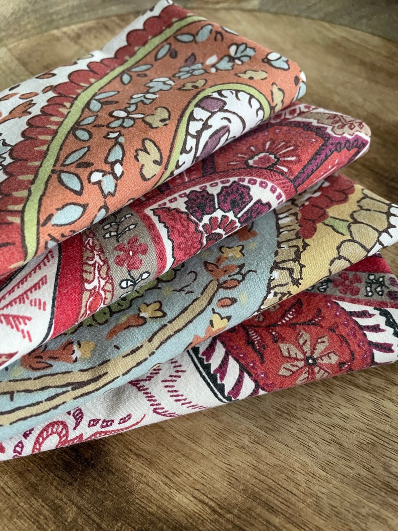 Paisley Cloth Napkins-Colorful Set of 4 image 3