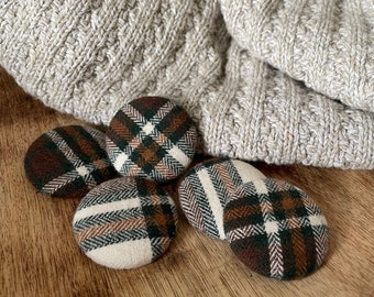 Plaid Button Set--Mountain Plaid-5 Jumbo Buttons--Unique Buttons-Large Buttons-