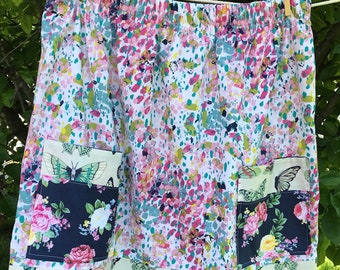 Flea Market Skirt- Modern Cottons-Womens-Large-Elastic Waist-Summertime Wardrobe