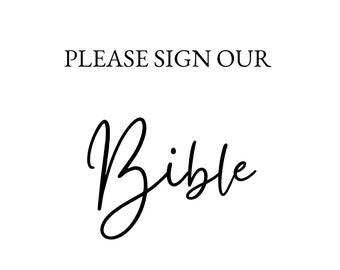 Bible Wedding Guest Book Sign