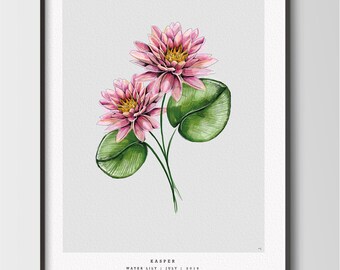 Custom art poster | Individual Birth Flower Print | Birth Flower poster | custom flower print  | unique gift |  Wall Art | Mothers day