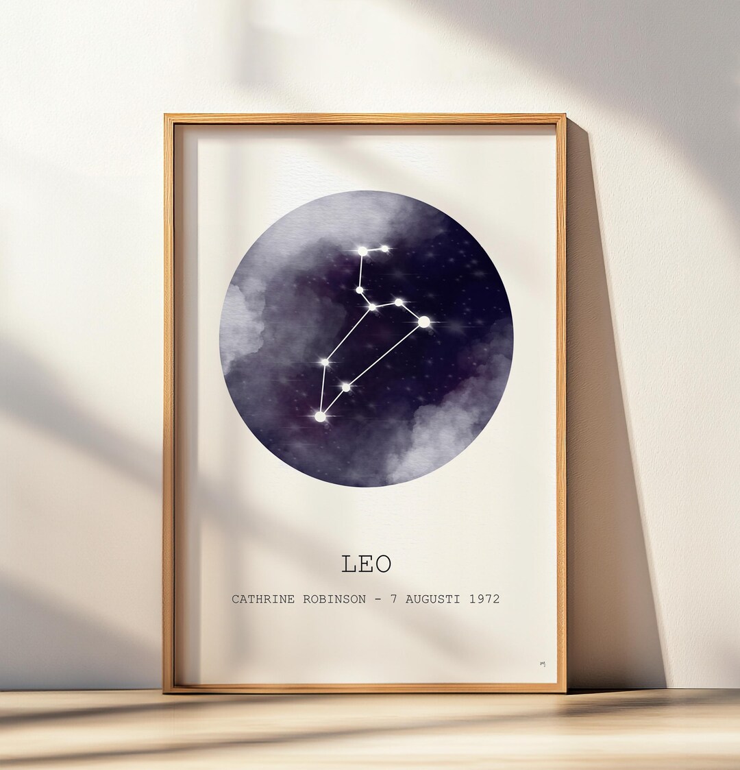 Personalized Leo Zodiac Poster | Custom Astrology Print | Zodiac Art ...