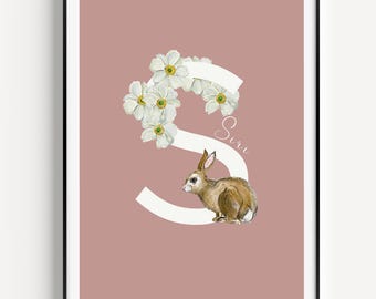 Digital Poster | Alphabet letter name poster | Personalized Name print | Letter Poster | Custom Initial | Name Poster |  Alphabet Art