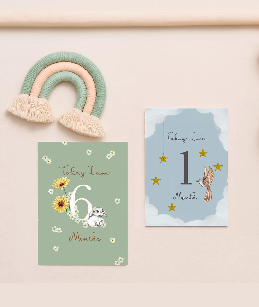 Baby Milestone Cards, 24 Digital Printable Cards | Baby Shower Gift ...
