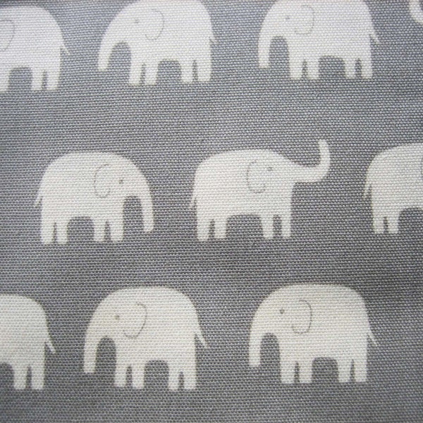 RESERVED for jennifer--japanese cotton canvas elephant fabric, grey
