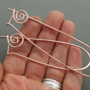 Stitch Holder in Copper or Brass, Handmade Knitting Tool, Stitch Marker Holding Pin image 1