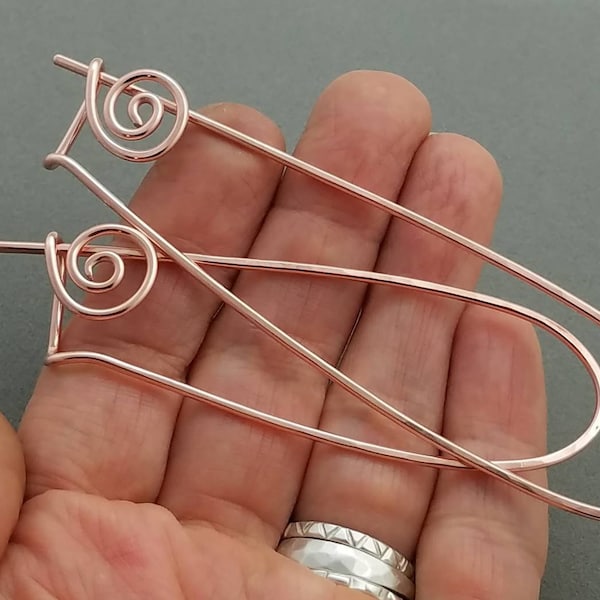 Stitch Holder in Copper or Brass, Handmade Knitting Tool, Stitch Marker Holding Pin