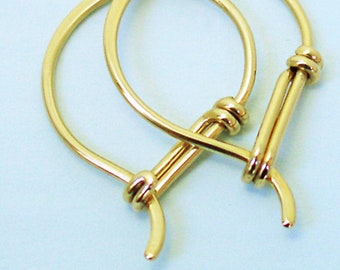 14k Gold Hoop Earrings, Everyday Earring Hoops in Solid 14k Yellow Gold