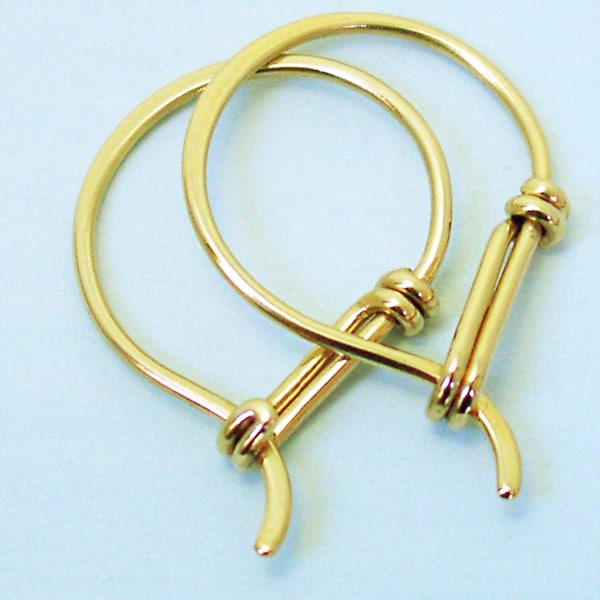 14k Gold Hoop Earrings, Everyday Earring Hoops in Solid 14k Yellow Gold