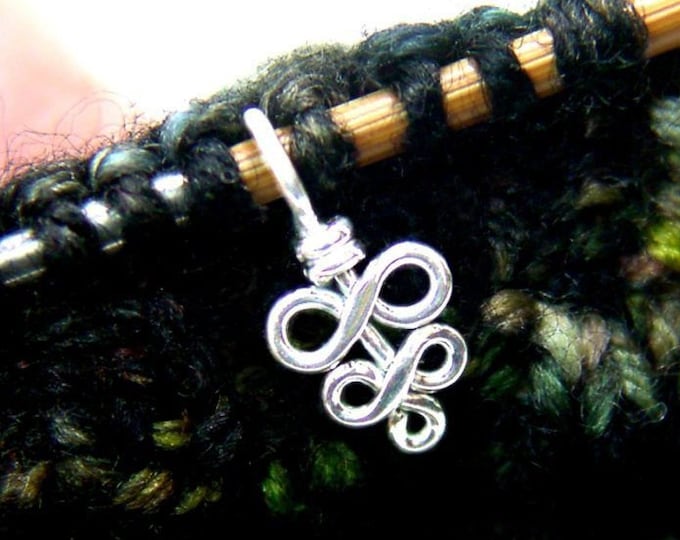 Sterling Silver Knitting Stitch Marker Elegant Swirls Etsy