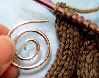 Sterling Silver Spiral Cable Needle, Knitting Tool, As Seen in Interweave Knits Magazine