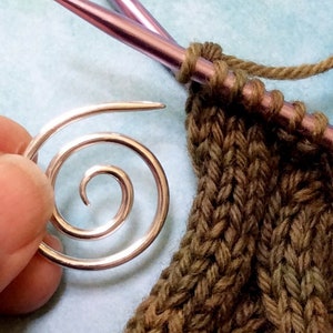 Sterling Silver Spiral Cable Needle, Knitting Tool, As Seen in Interweave Knits Magazine image 1