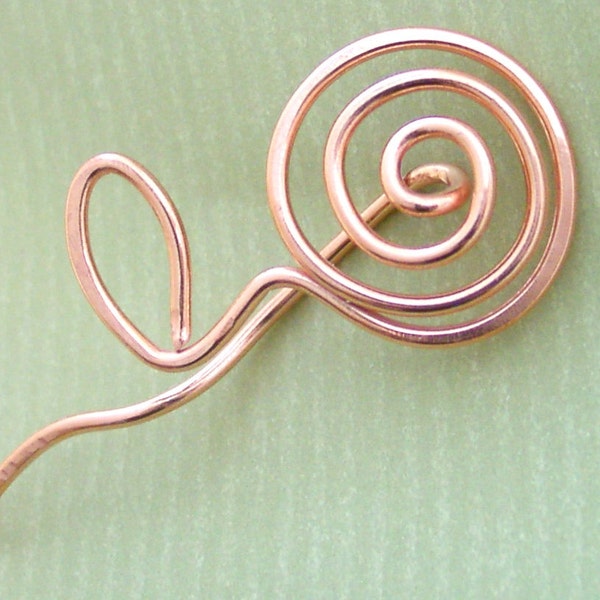 Copper Posie Shawl Pin