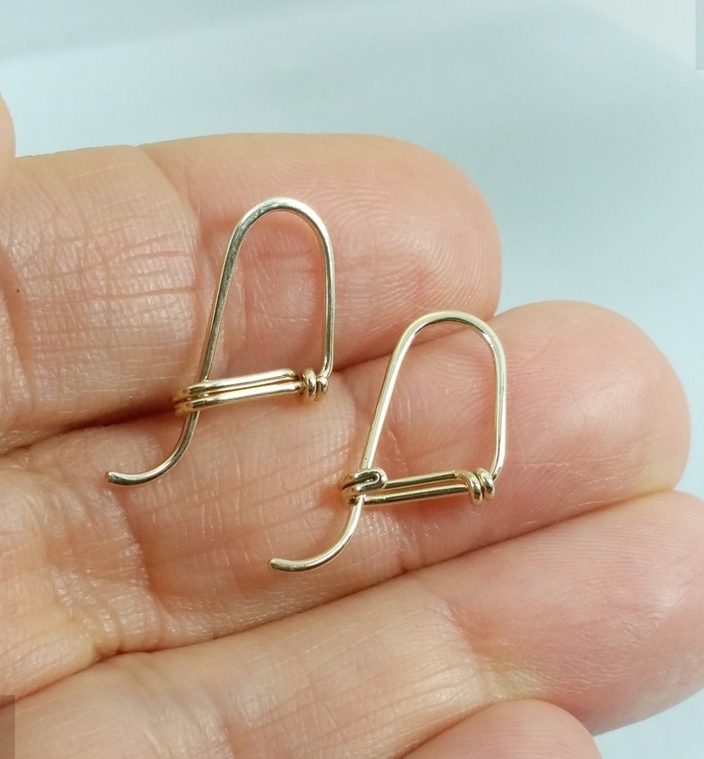 14k Gold Hoop Earrings Swoopy Hoops Gift for Her Small Gold Hoops Everyday Gold Earrings Sleeper Hoops Solid Gold