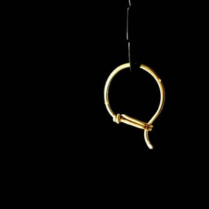 Small 14k Gold Hoop Earrings, Minimalist Solid Gold Earring Hoops, Everyday Earrings, 14k Yellow Gold image 4