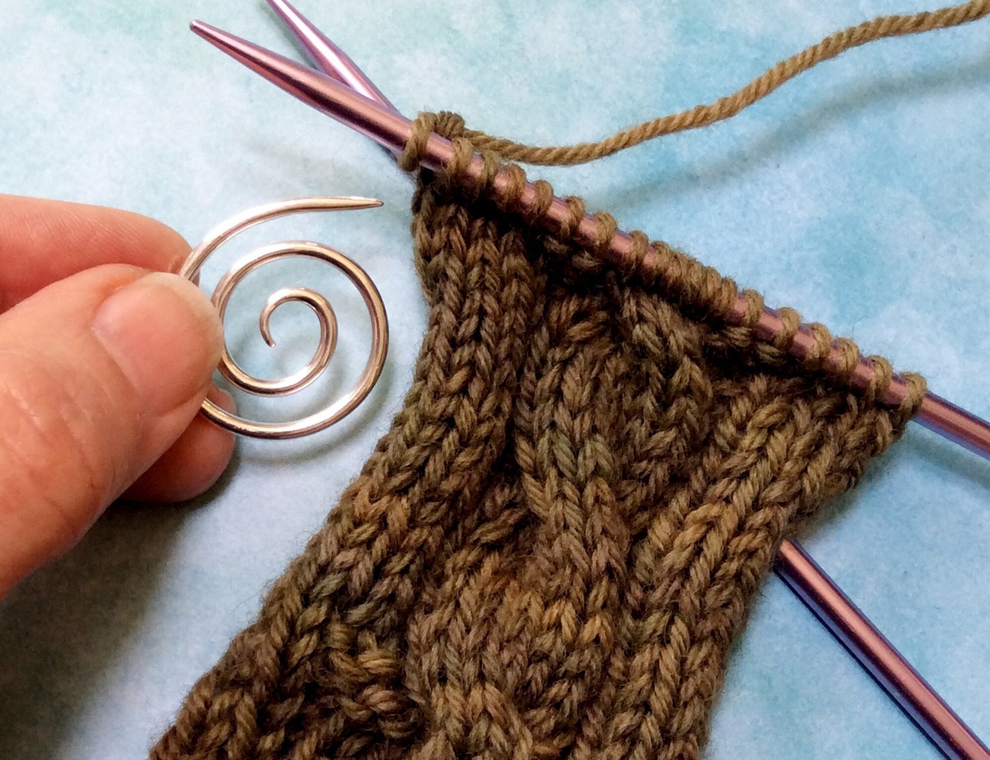 Spiral Cable Needle, Sterling Silver Knitting Tool, Silver Cable Need…
