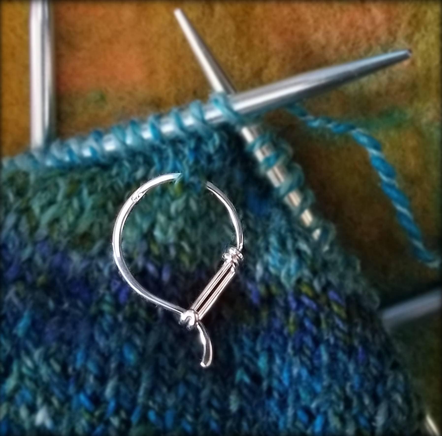 Locking Removable Sterling Stitch Marker for Knitting or Etsy