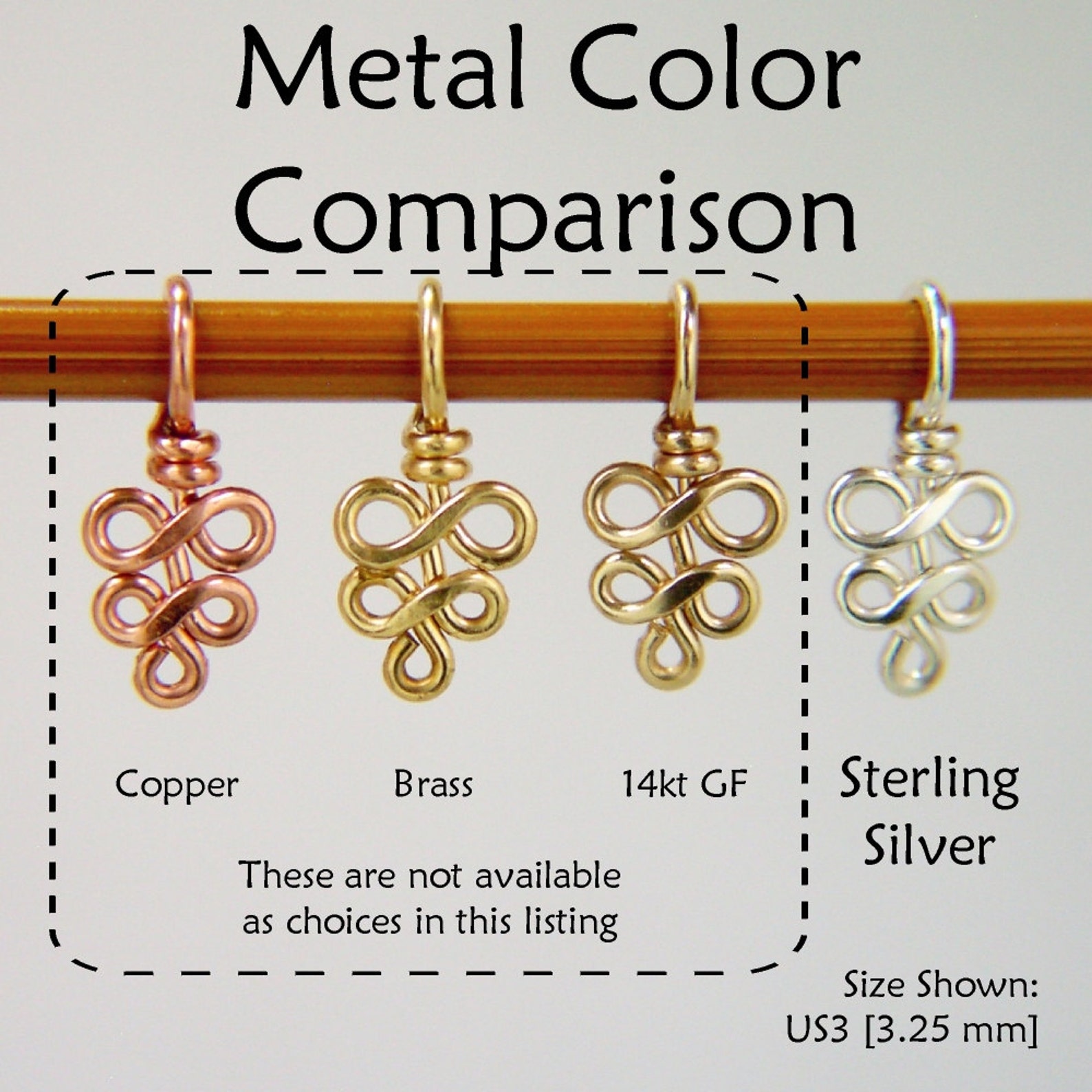 Sterling Silver Knitting Stitch Marker Elegant Swirls Etsy