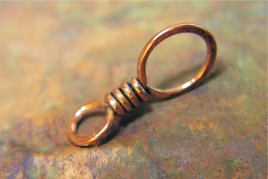 Hammered Copper Stitch Marker, US11 - US6 Dual Duty, Made to Order