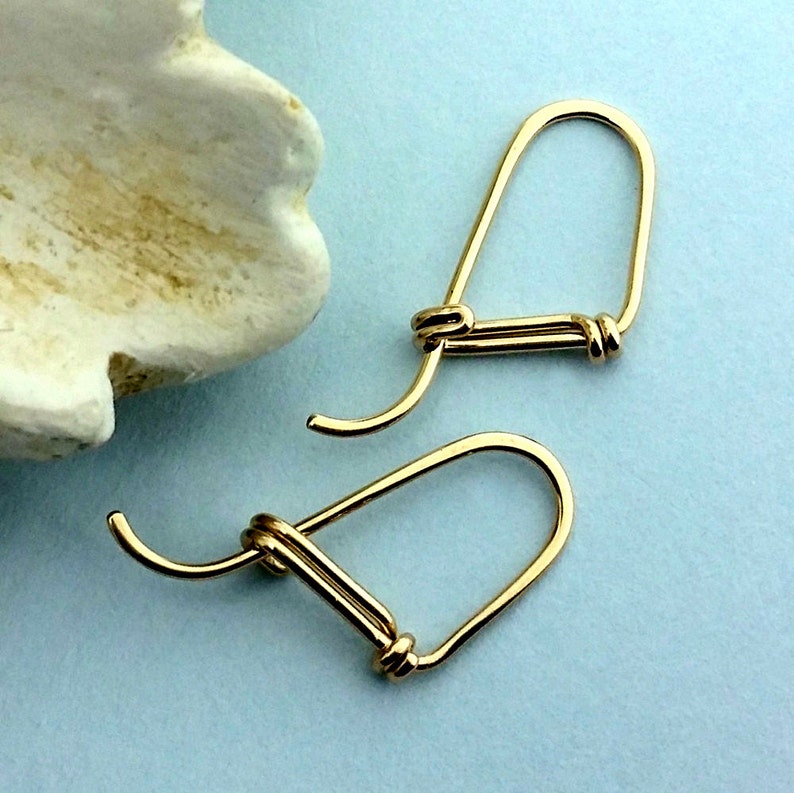 14k Gold Hoop Earrings Swoopy Hoops Gift for Her Small Gold Hoops Everyday Gold Earrings Sleeper Hoops Solid Gold